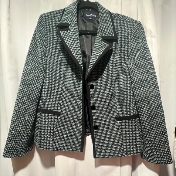 Evan Picone Monochrome Houndstooth Blazer - Picture 2 of 8